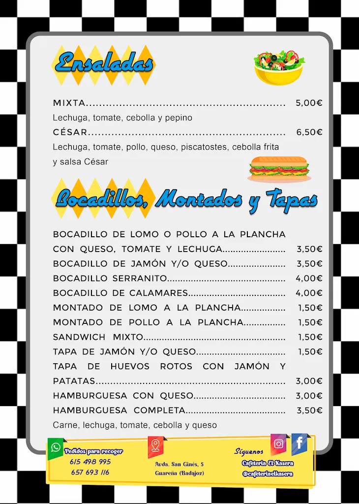 Menü_Bar-Café-churros and candy store: The Kasera_Guareña_Bild_1
