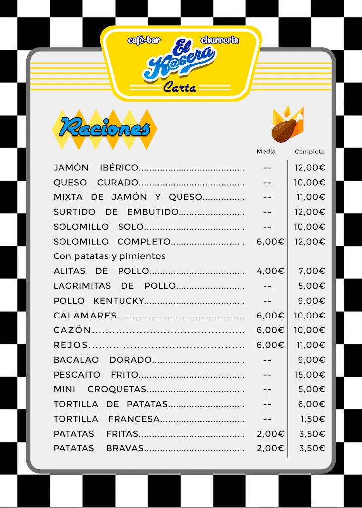 Menü_Bar-Café-churros and candy store: The Kasera_Guareña_Bild_2