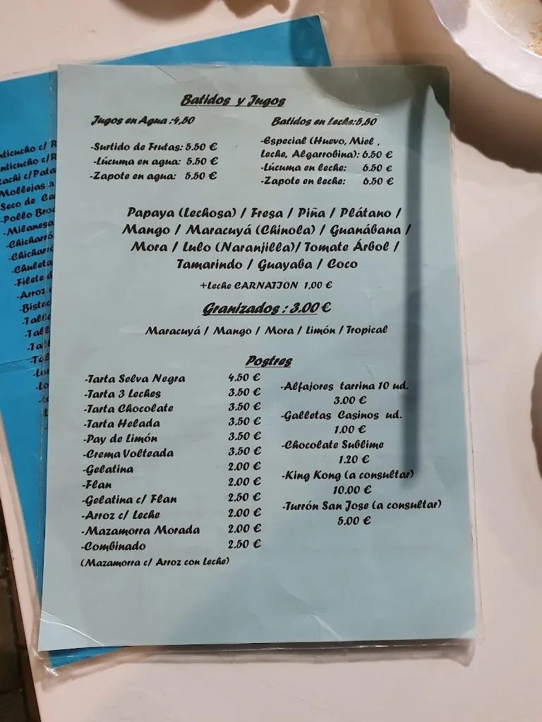 Menu_Taberna Peruana_Jerez de los Caballeros_image_2