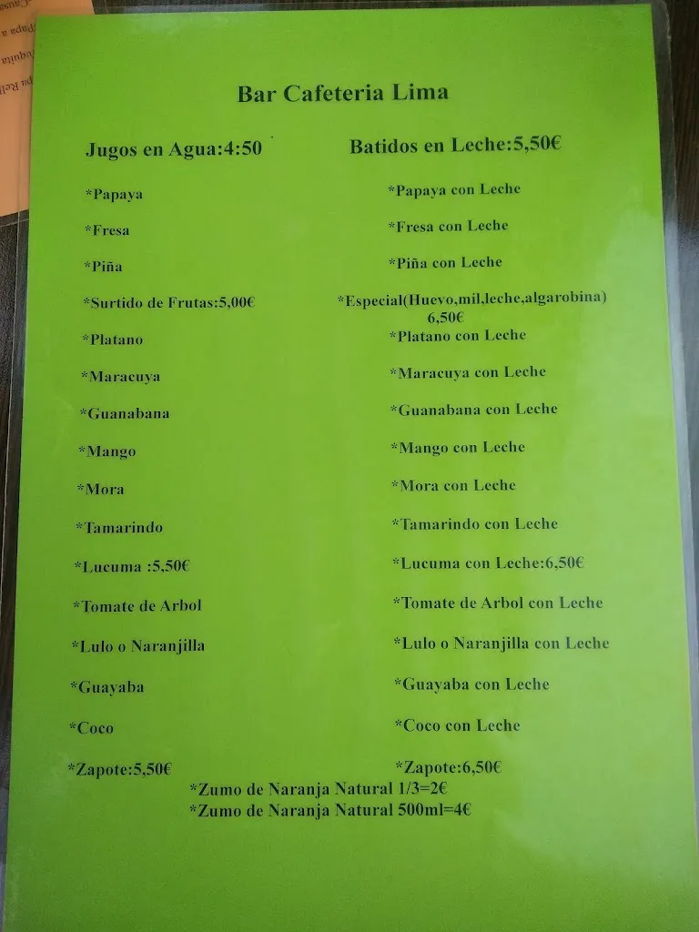 Menu_Taberna Peruana_Jerez de los Caballeros_image_4