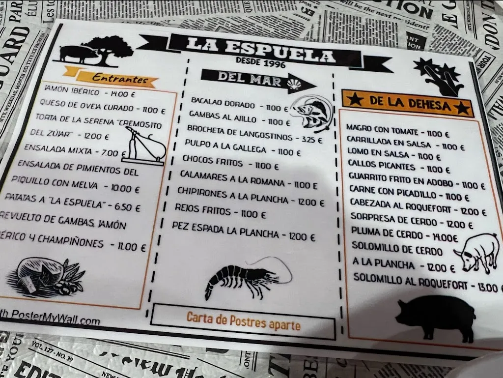 Menu_La Espuela_Jerez de los Caballeros_immagine_1