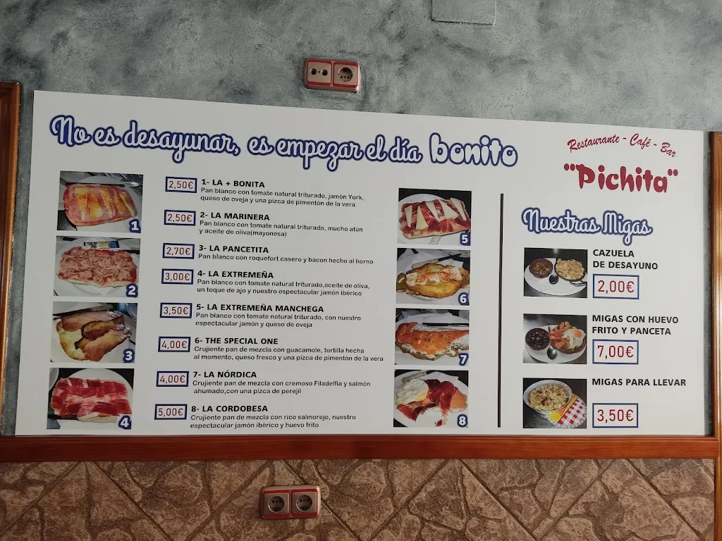 Menu_Café Bar Restaurante Pichita_Jerez de los Caballeros_image_2
