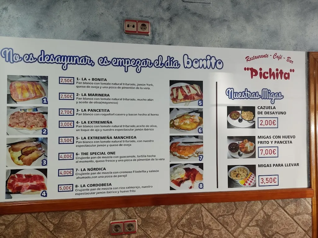 Menu_Café Bar Restaurante Pichita_Jerez de los Caballeros_image_4