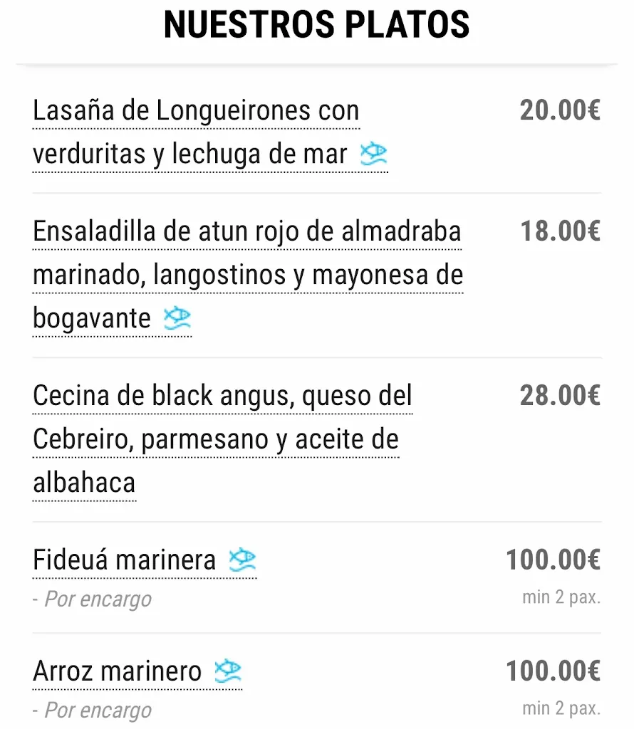 Menü_Restaurante La Bayonnaise 1803_Fisterra_Bild_2