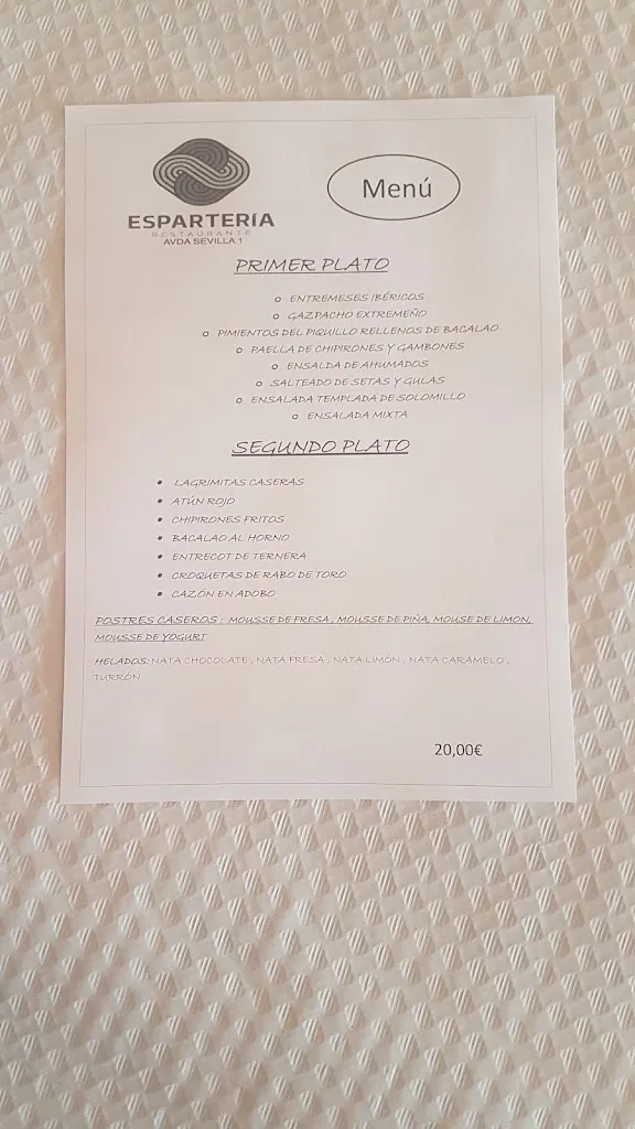Menu_Restaurante la Espartería_Don Benito_image_1