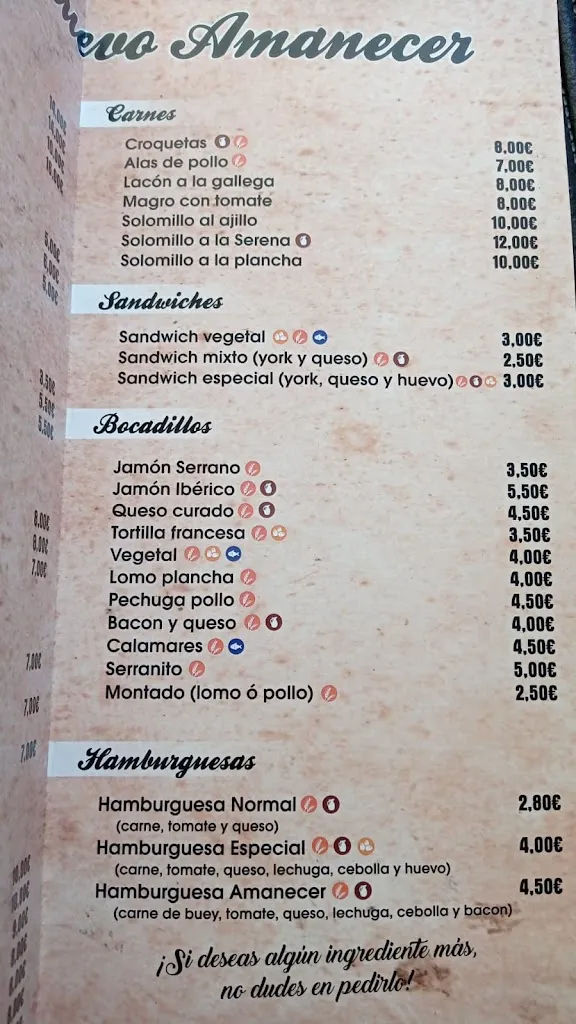 Menu_Café Bar Amanecer_Don Benito_image_1