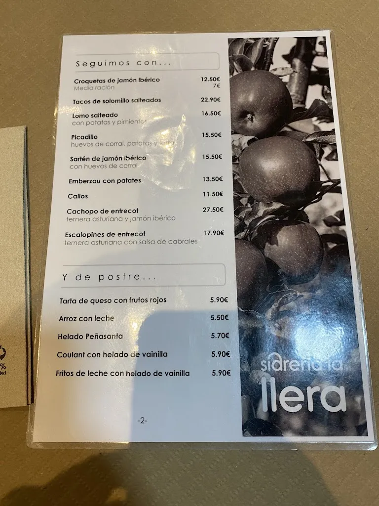 Menu_Sidrería La Llera Arriondas_Llera_image_2