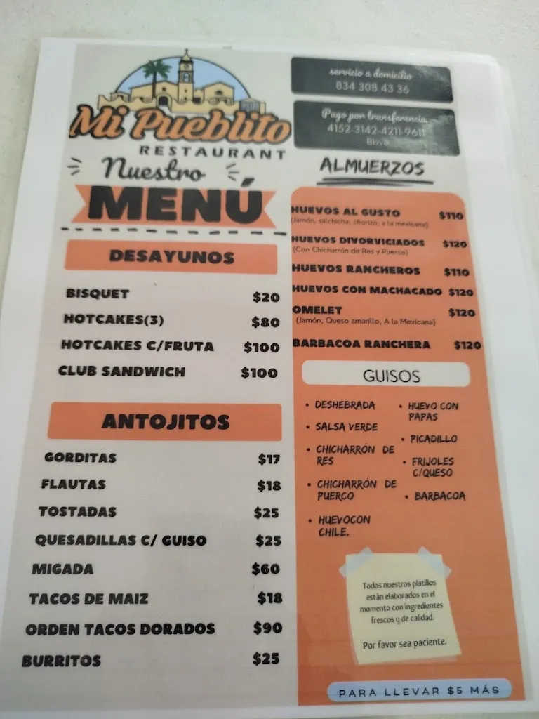 Menu_Restaurante Mi Pueblito_Llera_immagine_1
