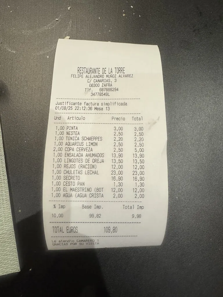 Roberto buscador_Restaurante delatorre_Medina de las Torres_review