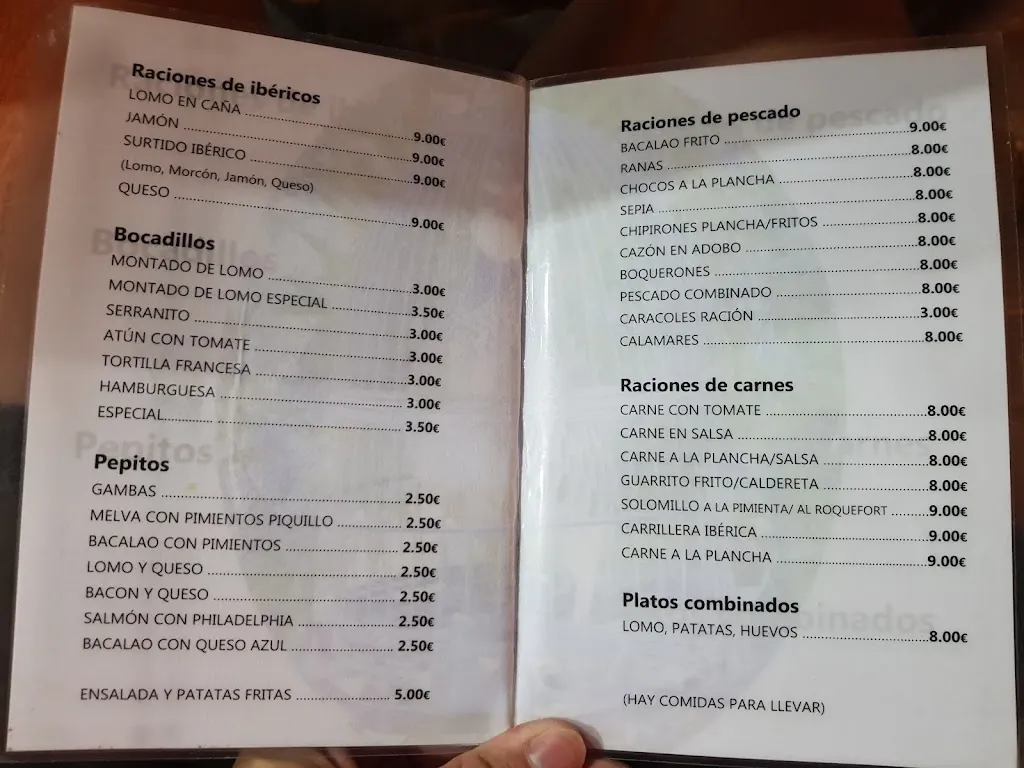 Menu_Bar El Reclamo_Montemolín_immagine_2