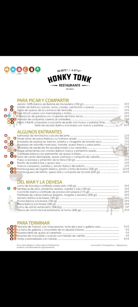 Menu_Honky Tonk taberna extremeña_Montemolín_image_1