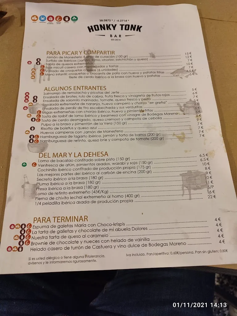 Menu_Honky Tonk taberna extremeña_Montemolín_image_4