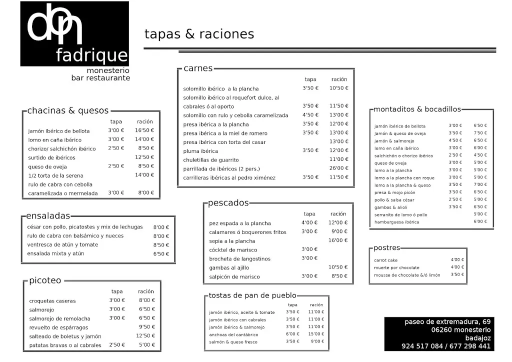 Menu_Restaurante Don Fadrique_Monesterio_image_2