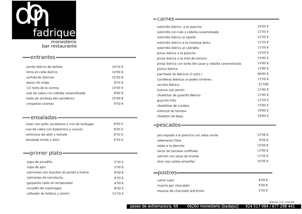 Menu_Restaurante Don Fadrique_Monesterio_image_3