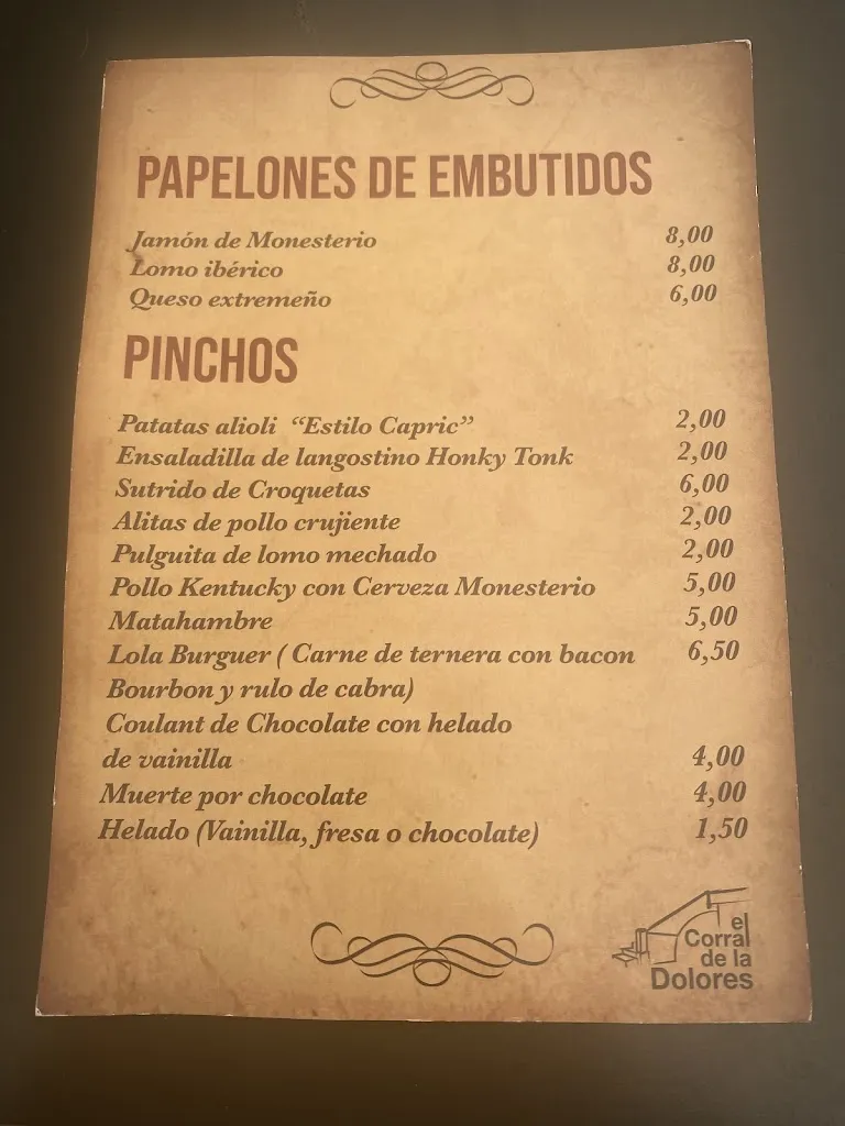 Menu_Salón de celebraciones El corral de la Dolores_Monesterio_image_1