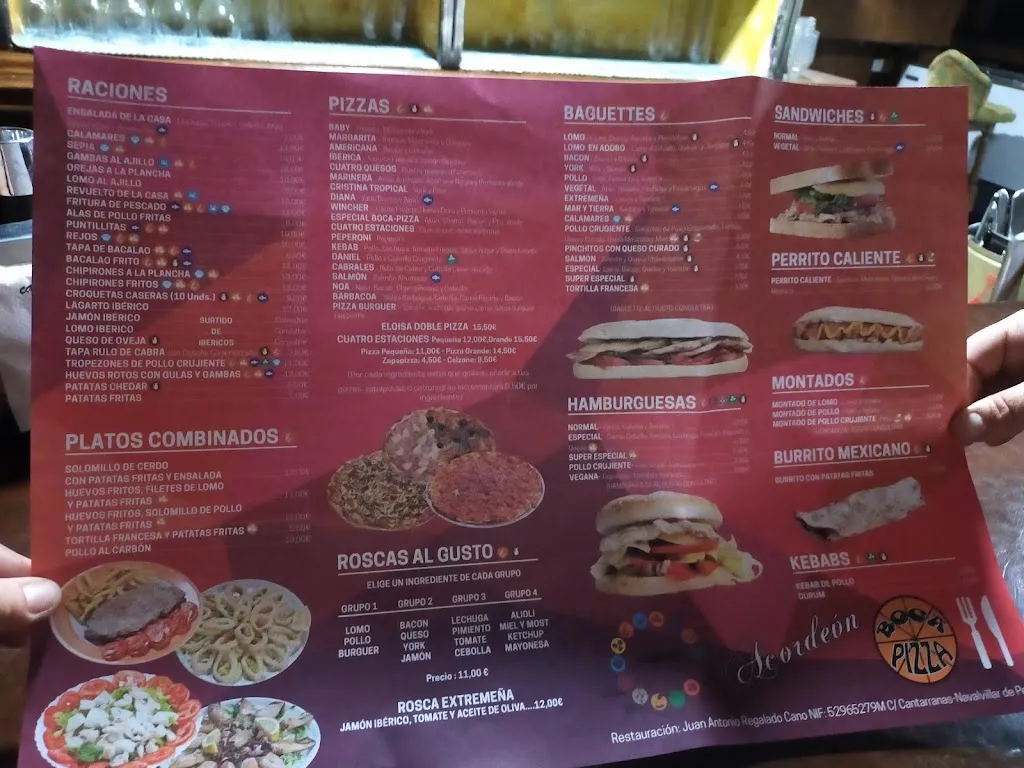 Menu_Restaurante Bocapizza_Navalvillar de Pela_immagine_1