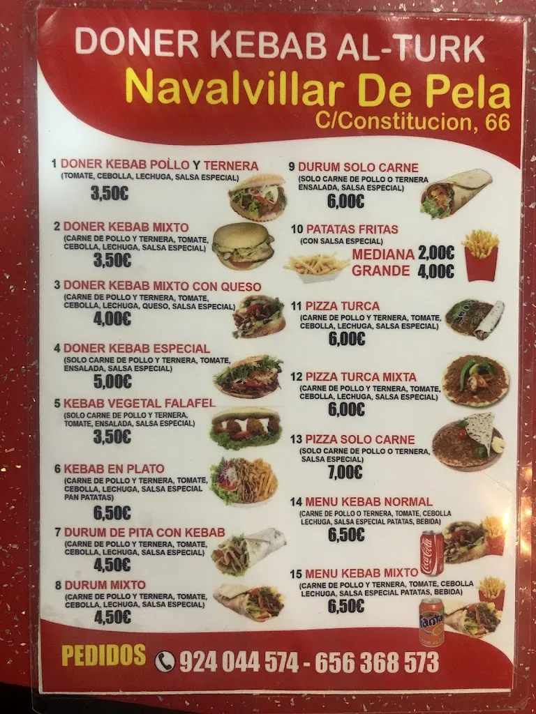Menu_Doner kebab AL-TURK_Navalvillar de Pela_image_1