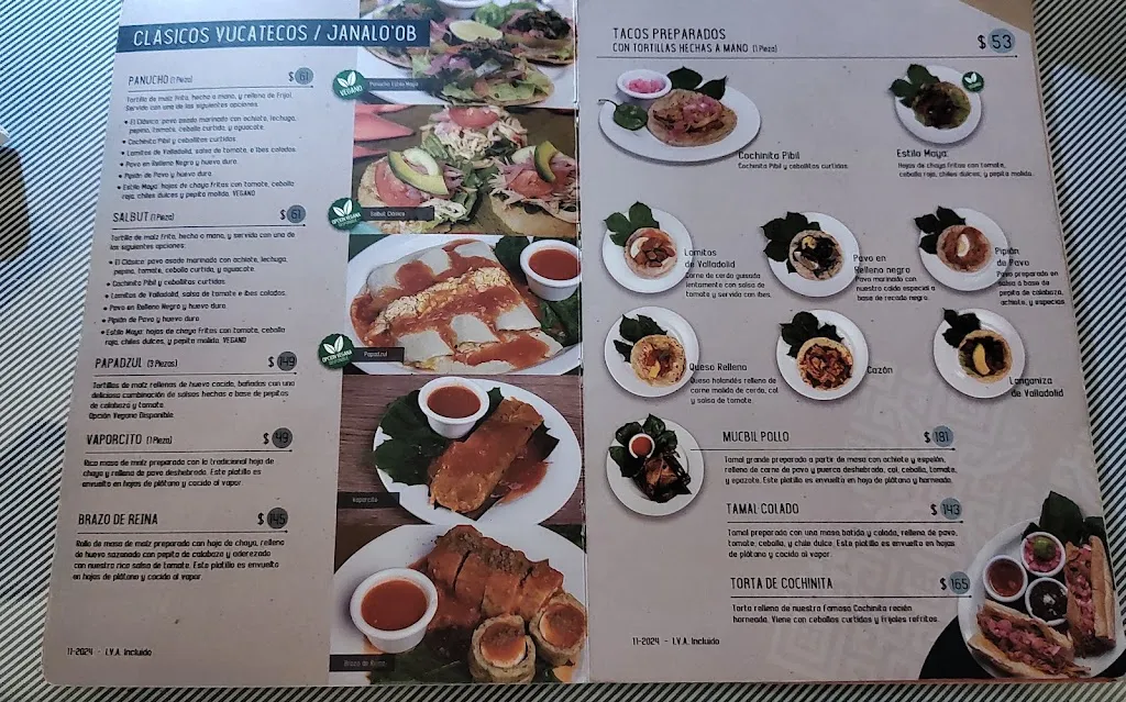 Menu_La Chaya Maya_Mérida_image_2