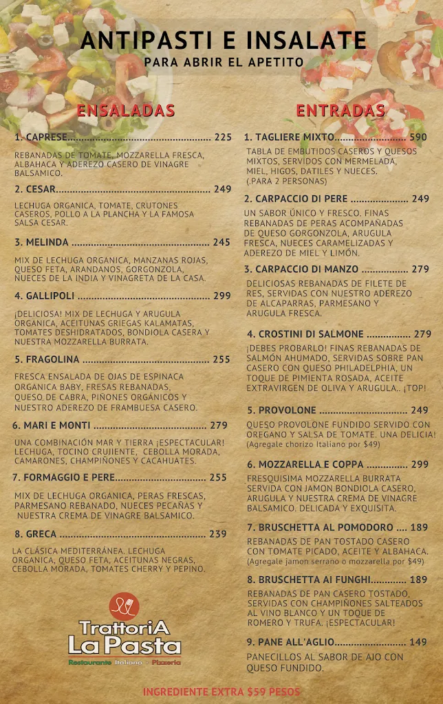 Menu_Trattoria La Pasta Montejo_Mérida_image_1