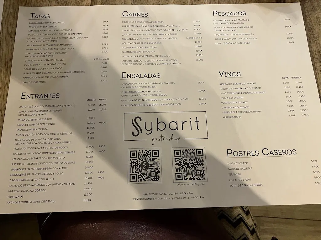 Menu_Sybarit Gastroshop l Restaurante Mérida_Mérida_image_3