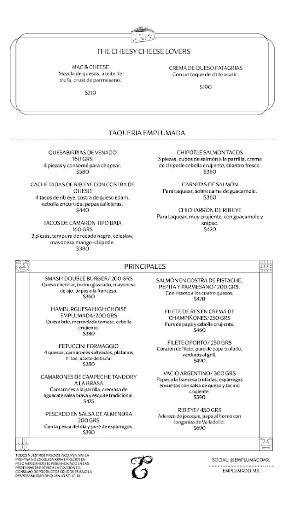 Menu_Restaurante Emplumado_Mérida_image_1