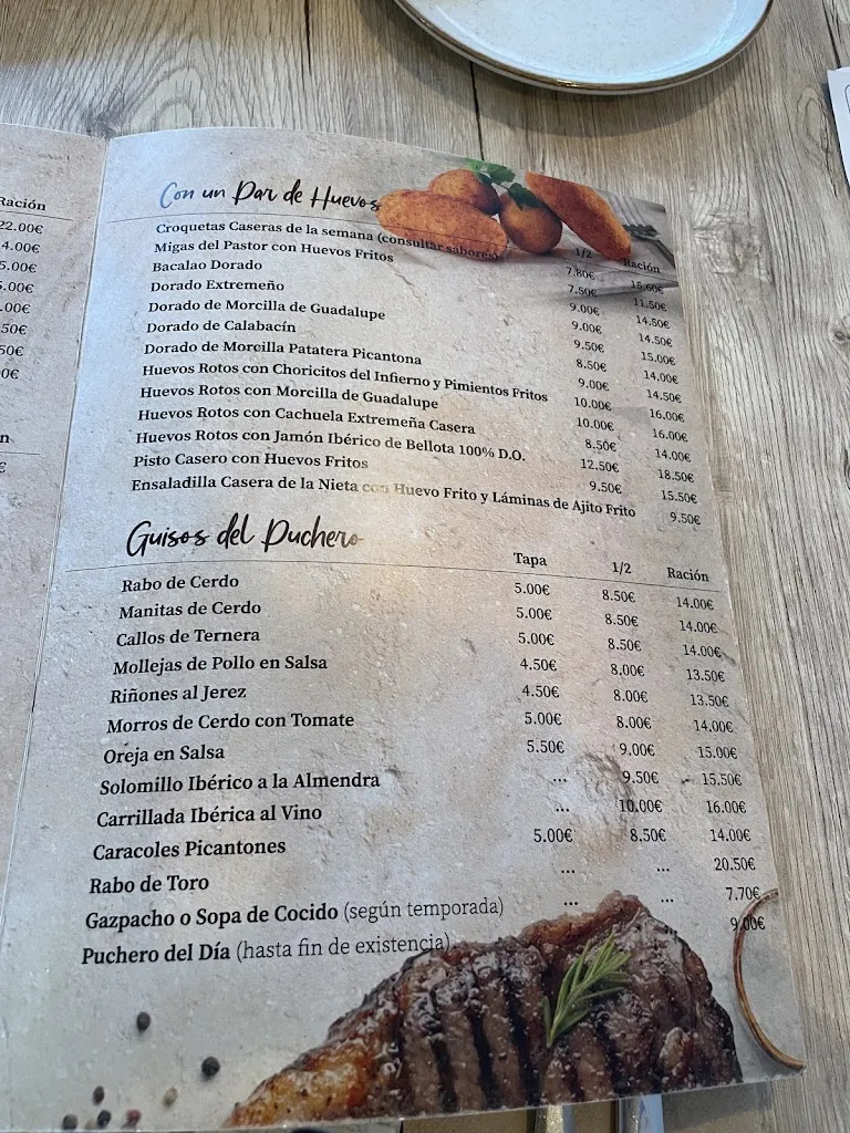 Menü_Restaurante El Puchero de la Nieta_Mérida_Bild_3