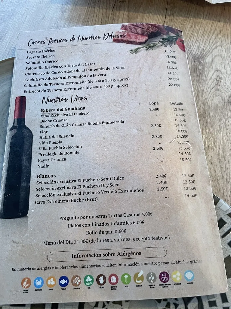 Menü_Restaurante El Puchero de la Nieta_Mérida_Bild_4