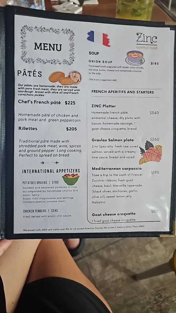 Menu_Zinc Comfort Food_Mérida_image_2