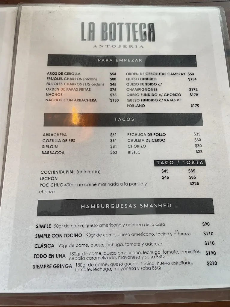 Menu_La Bottega Merida_Mérida_image_4