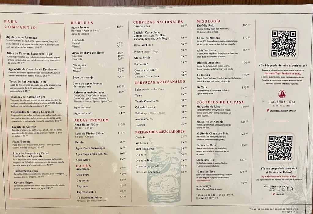 Menu_Teya Santa Lucía - Restaurante Yucateco_Mérida_immagine_1