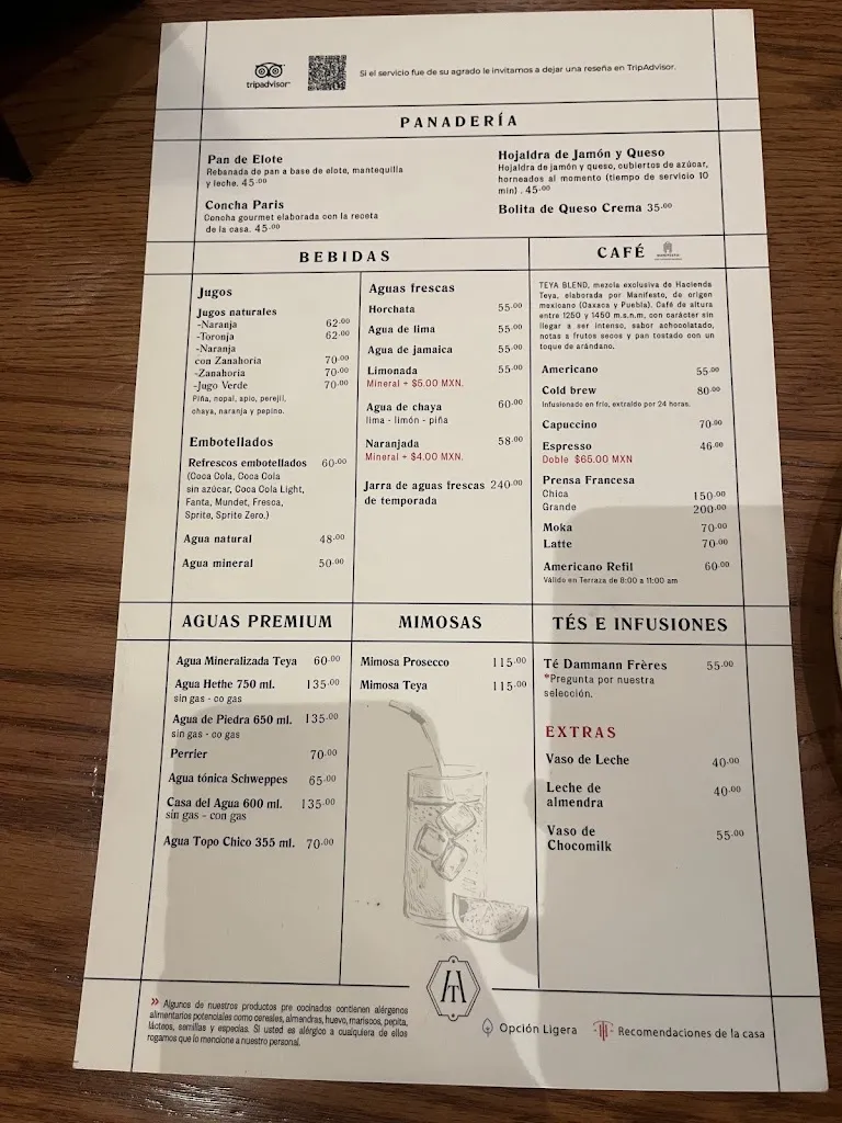 Menu_Teya Santa Lucía - Restaurante Yucateco_Mérida_immagine_4