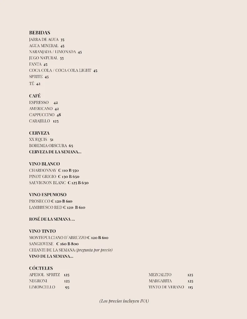 Menu_CARBONI MÉRIDA Ristorante_Mérida_immagine_1