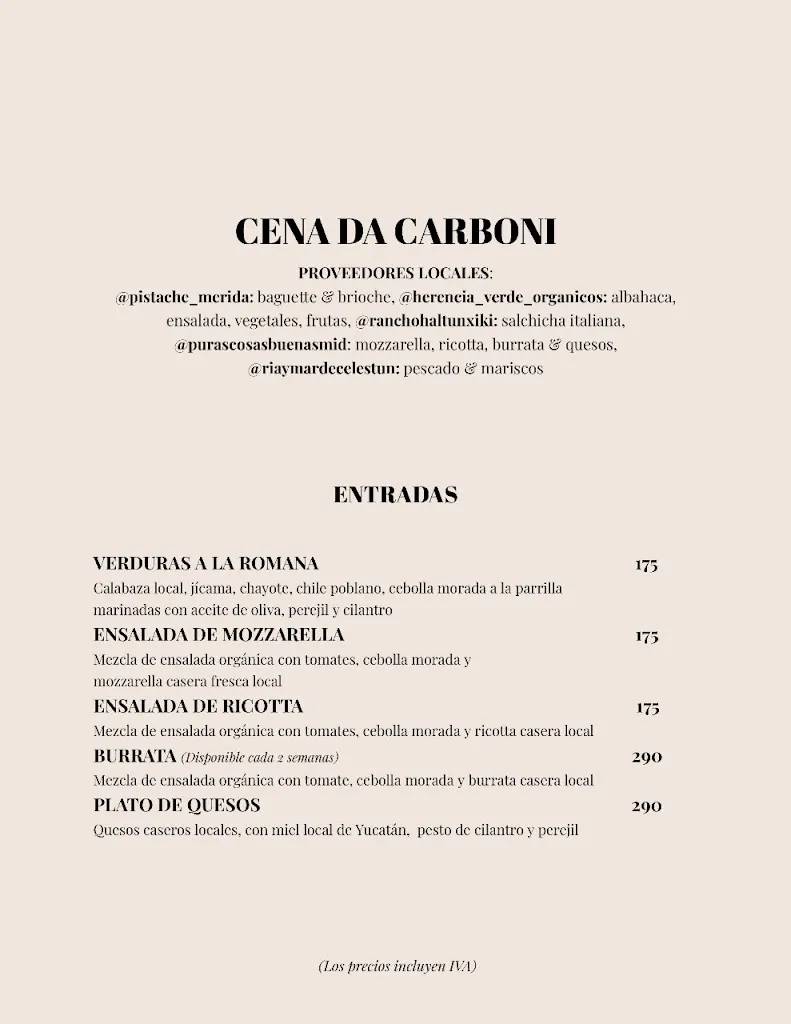 Menu_CARBONI MÉRIDA Ristorante_Mérida_immagine_4
