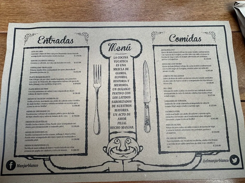 Menu_Manjar Blanco_Mérida_immagine_2