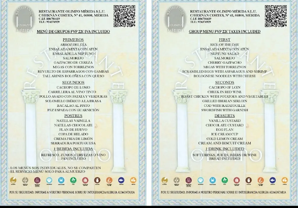 Menu_Restaurante Olimpo_Mérida_image_1