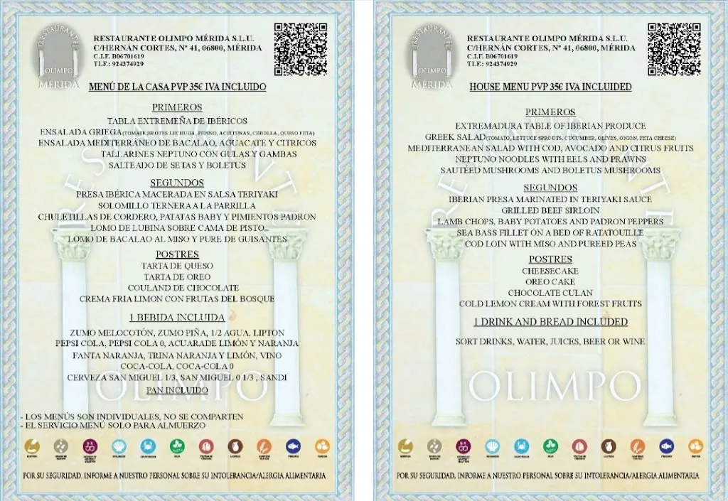 Menu_Restaurante Olimpo_Mérida_image_2