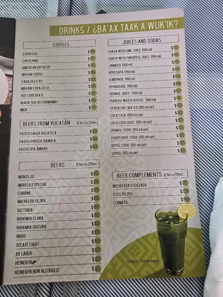 Menu_La Chaya Maya Casona_Mérida_image_2