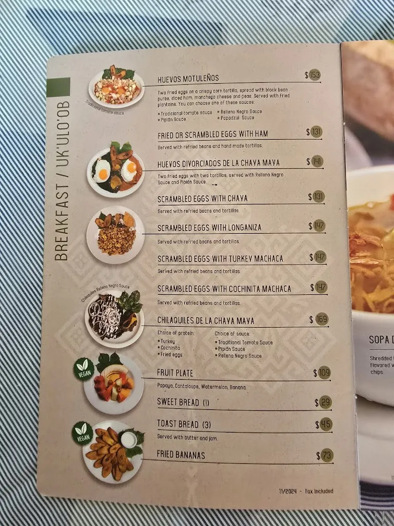 Menu_La Chaya Maya Casona_Mérida_image_3