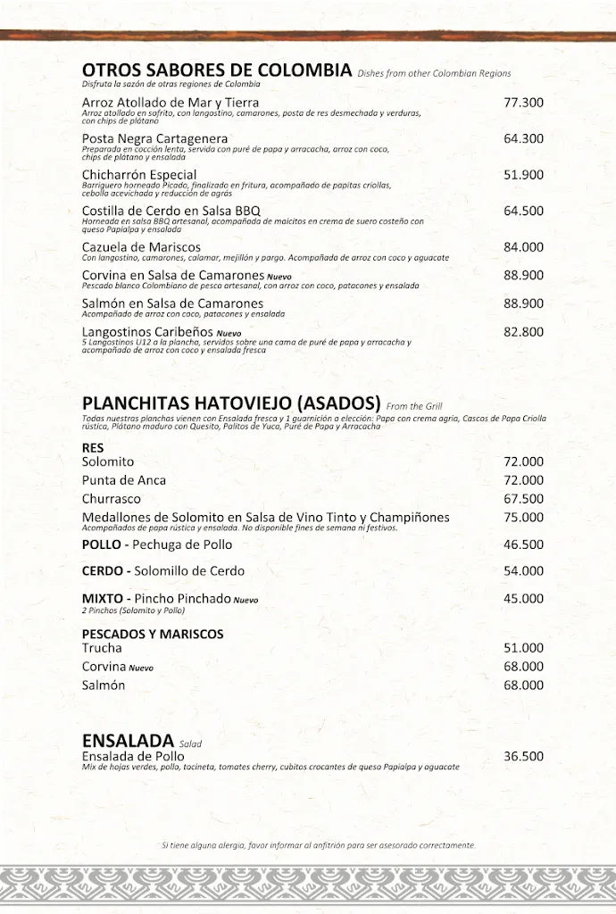 Menu_Restaurante Hatoviejo_Medellín_immagine_2