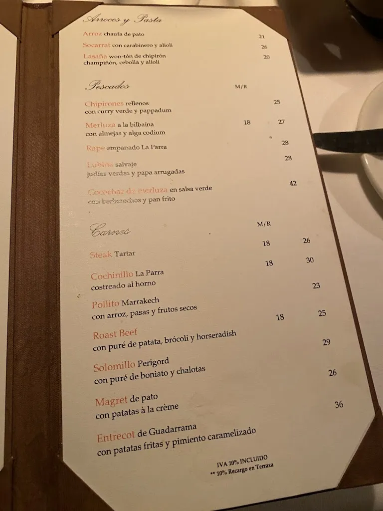 Menu_Restaurante La Parra Madrid_Parra La_immagine_2