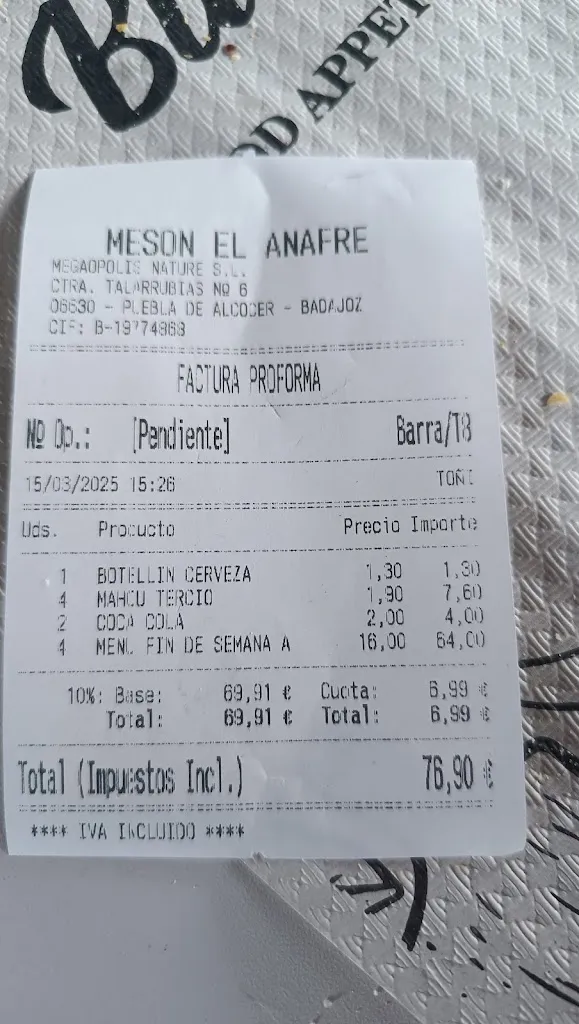 Rafael Jurado Pérez_Bar El Anafre_Puebla de Alcocer_review