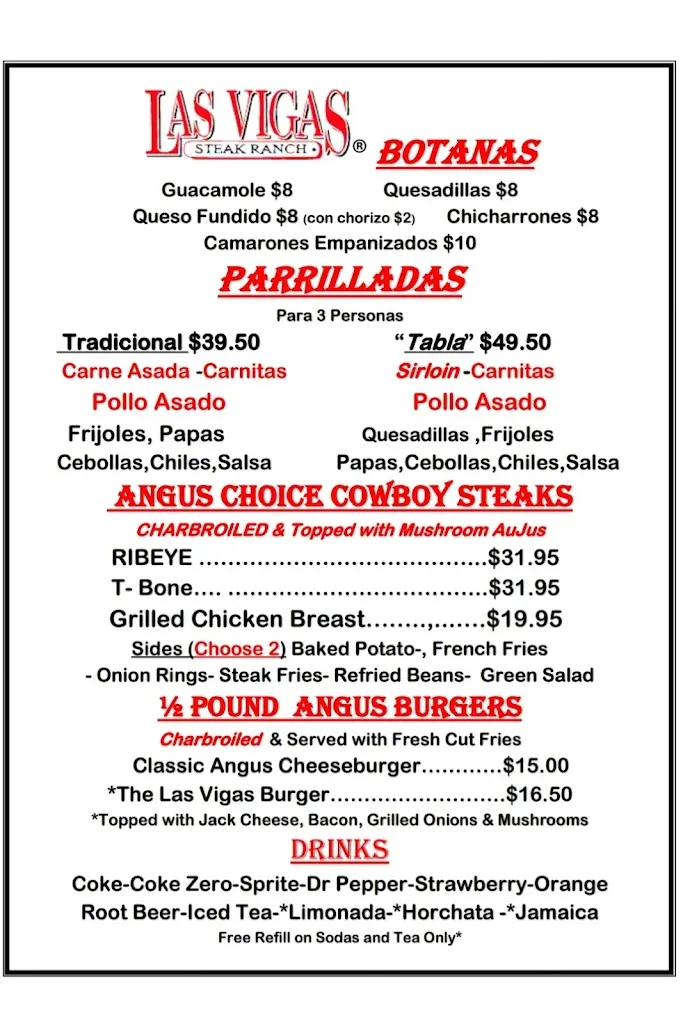 Menu_Las Vigas Steak Ranch_Nogales_image_1