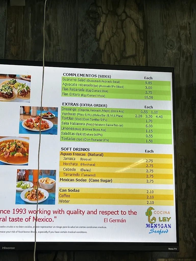 Menü_Cocina La Ley Restaurant_Nogales_Bild_3