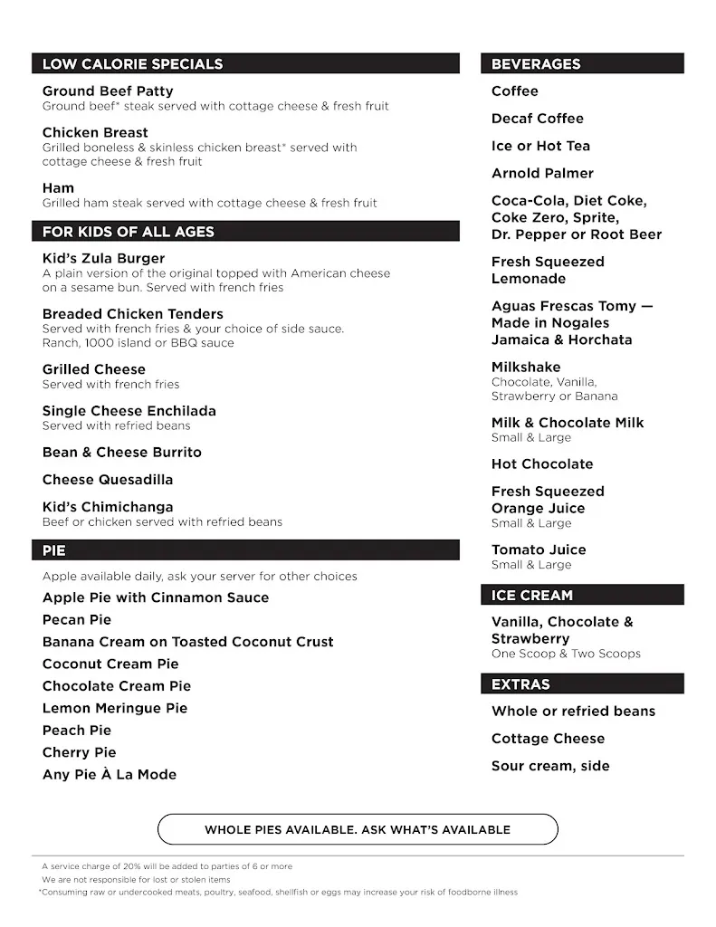 Menu_Zulas Restaurant_Nogales_image_1