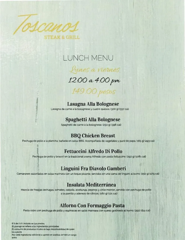 Menu_Toscanos Restaurante_Nogales_immagine_2