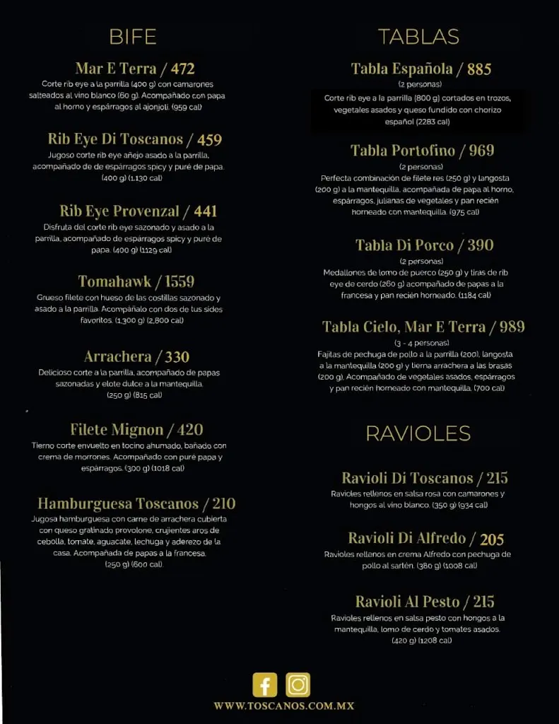 Menu_Toscanos Restaurante_Nogales_immagine_3