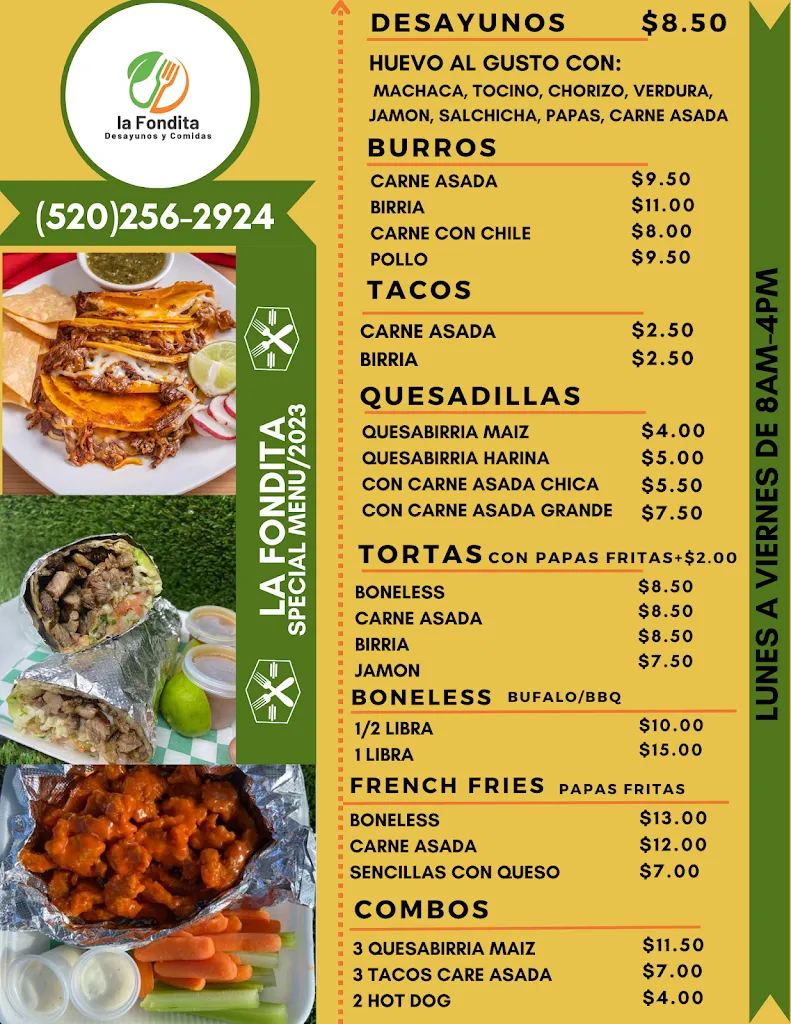 Menu_La Fondita_Nogales_image_1