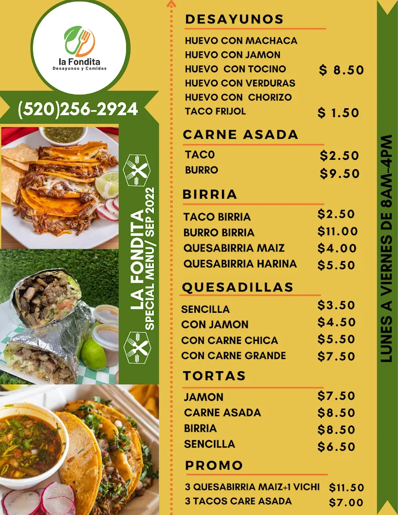 Menu_La Fondita_Nogales_image_2