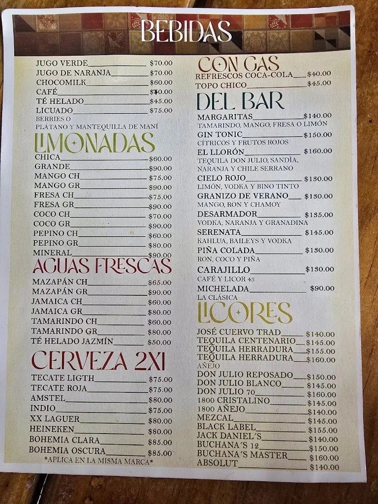 Menu_La Llorona Restaurant-Cantina_Nogales_immagine_2