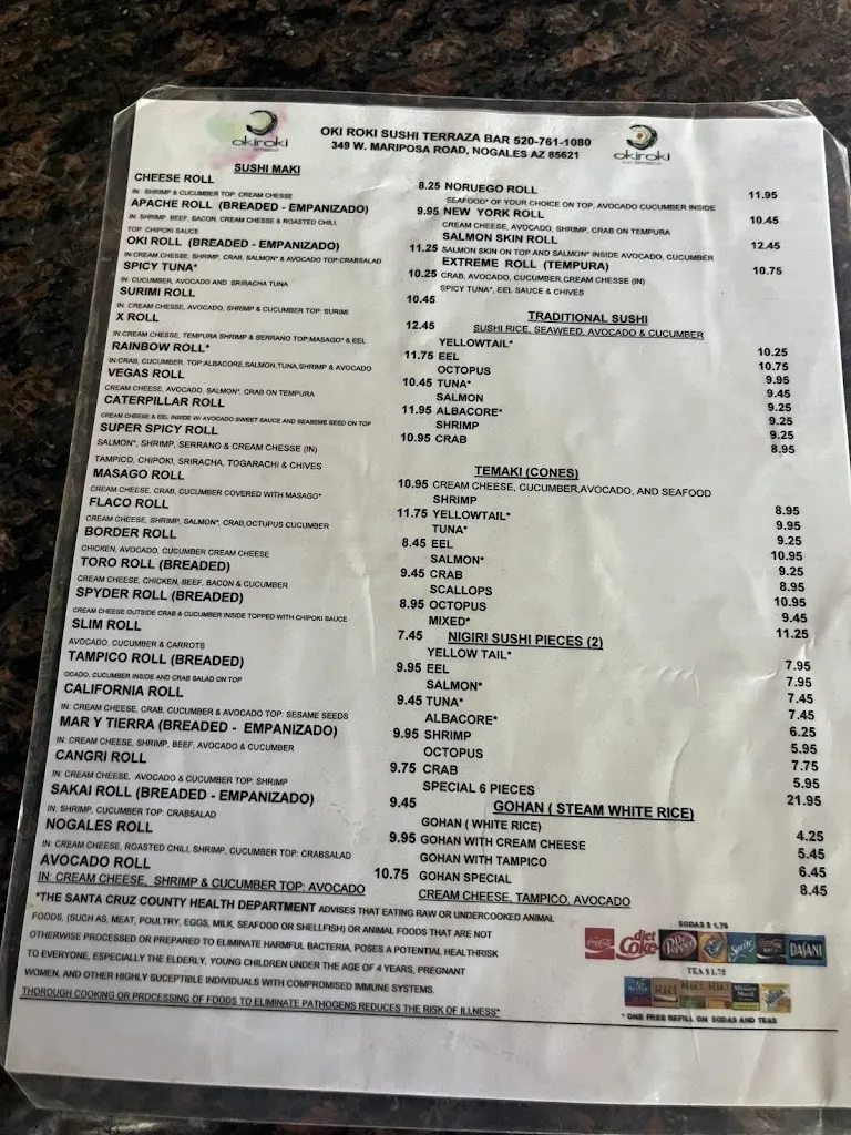 Menu_OKIROKI SUSHI WINGS_Nogales_image_3